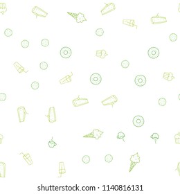 Light Green, Yellow vector seamless pattern with fresh ingredients. Fast Food on blurred abstract background with colorful gradient. Pattern for ad, booklets, leaflets of restaurants.