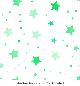 Light Green, Yellow vector seamless template with sky stars. Glitter abstract illustration with colored stars. Best design for your ad, poster, banner.