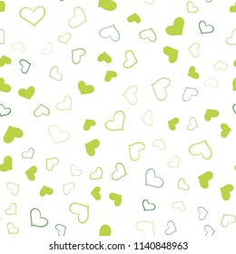 Light Green, Yellow vector seamless layout with sweet hearts. Hearts on blurred abstract background with colorful gradient. Pattern for carnival, festival romantic leaflets.