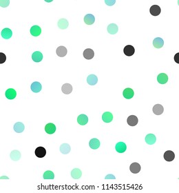 Light Green, Yellow vector seamless template with circles. Modern abstract illustration with colorful water drops. Pattern can be used as texture of water, rain drops.