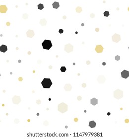 Light Green, Yellow vector seamless cover with set of hexagons. White background with colorful hexagons. New template for your brand book.