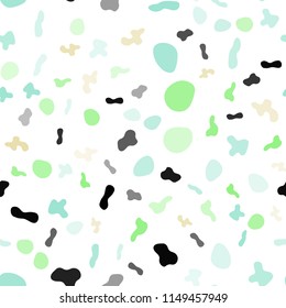 Light Green, Yellow vector seamless background with liquid shapes. Creative illustration in halftone marble style with gradient. The template for cell phone backgrounds.