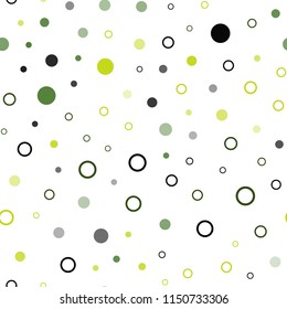 Light Green, Yellow vector seamless texture with disks. Illustration with set of shining colorful abstract circles. Design for textile, fabric, wallpapers.