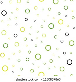 Light Green, Yellow vector seamless background with bubbles. Illustration with set of shining colorful abstract circles. Pattern can be used for futuristic ad, booklets.