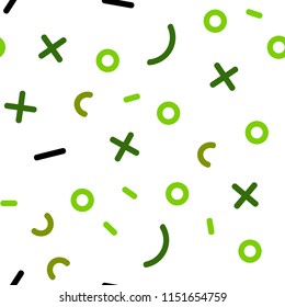 Light Green, Yellow vector seamless layout with simple elements. Colorful seamless gradient with lines and signs of maths. Pattern for design of window blinds, curtains.