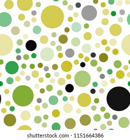 Light Green, Yellow vector seamless layout with circle shapes. Illustration with set of shining colorful abstract circles. Completely new template for your brand book.