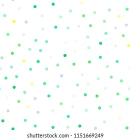 Light Green, Yellow vector seamless layout with circle shapes. Glitter abstract illustration with blurred drops of rain. The pattern can be used for beautiful websites.