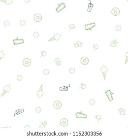 Light Green, Yellow vector seamless background with tasty food. Glitter abstract sketch with gourmet food. Pattern for ads of breakfast, lunch, dinner.