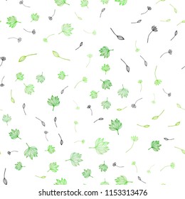 Light Green, Yellow vector seamless sketch pattern. Colorful illustration in doodle style with leaves. New template for your brand book.