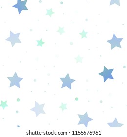 Light Green, Yellow vector seamless texture with beautiful stars. Glitter abstract illustration with colored stars. The pattern can be used for wrapping gifts.