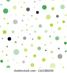 Light Green, Yellow vector seamless pattern with colorful hexagons. Abstract illustration with colorful hexagons. Pattern for ads, leaflets.