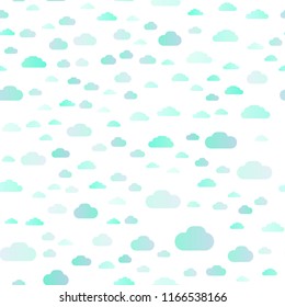 Light Green, Yellow vector seamless template with sky, clouds. Beautiful illustration with colorful sky, clouds. Trendy design for wallpaper, fabric makers.