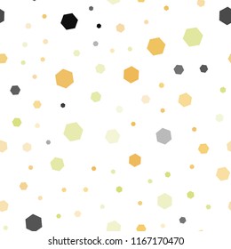 Light Green, Yellow vector seamless background with hexagons. Abstract illustration with colorful hexagons. Pattern for texture of wallpapers.