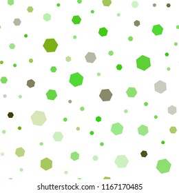 Light Green, Yellow vector seamless background with hexagons. Colorful hexagons on white backdrop. Beautiful design for your business advert.