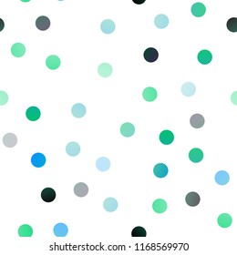 Light Green, Yellow vector seamless cover with spots. Glitter abstract illustration with blurred drops of rain. New design for ad, poster, banner of your website.