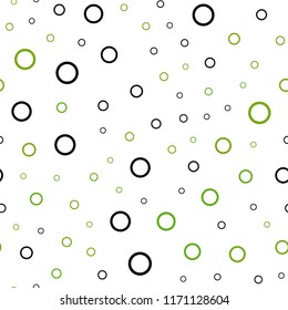 Light Green, Yellow vector seamless background with bubbles. Abstract illustration with colored bubbles in nature style. Pattern can be used for beautiful websites.