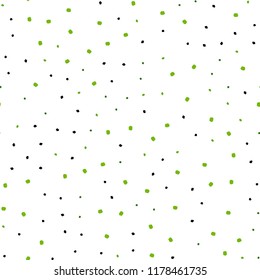 Light Green, Yellow vector seamless template with circles. Glitter abstract illustration with blurred drops of rain. Pattern for design of window blinds, curtains.