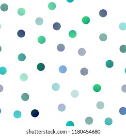 Light Green, Yellow vector seamless pattern with spheres. Modern abstract illustration with colorful water drops. Pattern can be used as texture of water, rain drops.