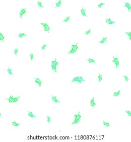 Light Green, Yellow vector seamless abstract backdrop with leaves. Decorative illustration with doodles on abstract template. Pattern for trendy fabric, wallpapers.