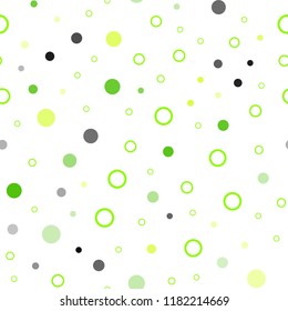 Light Green, Yellow vector seamless cover with spots. Modern abstract illustration with colorful water drops. Pattern for design of window blinds, curtains.