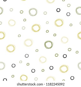 Light Green, Yellow vector seamless backdrop with dots. Abstract illustration with colored bubbles in nature style. Pattern can be used as texture of wallpapers.