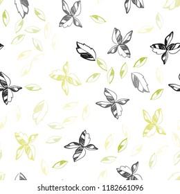Light Green, Yellow vector seamless doodle pattern with leaves. leaves on elegant natural pattern with gradient. Template for business cards, websites.