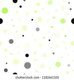Light Green, Yellow vector seamless template with circles. Abstract illustration with colored bubbles in nature style. Template for business cards, websites.