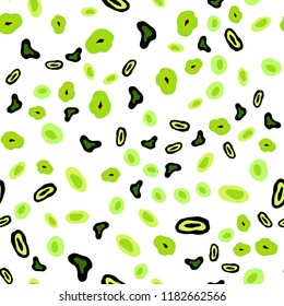 Light Green, Yellow vector seamless backdrop with dots. Blurred decorative design in abstract style with bubbles. Template for business cards, websites.
