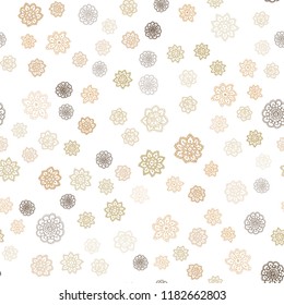 Light Green, Yellow vector seamless background with xmas snowflakes. Modern geometrical abstract illustration with crystals of ice. Design for textile, fabric, wallpapers.