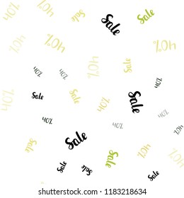 Light Green, Yellow vector seamless pattern with 40 percentage signs. Illustration with signs of sales on abstract template. Pattern for ads, posters, banners of sales.