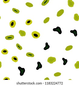 Light Green, Yellow vector seamless cover with spots. Illustration with set of shining colorful abstract circles. Design for textile, fabric, wallpapers.