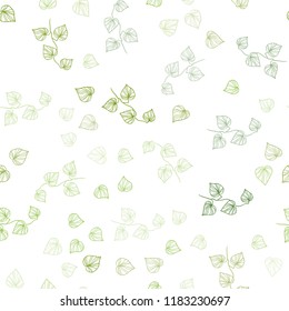 Light Green, Yellow vector seamless doodle background with leaves. New colorful illustration in doodle style with leaves. Trendy design for wallpaper, fabric makers.