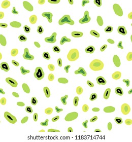 Light Green, Yellow vector seamless layout with circle shapes. Glitter abstract illustration with blurred drops of rain. Pattern for trendy fabric, wallpapers.