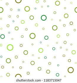 Light Green, Yellow vector seamless template with circles. Blurred bubbles on abstract background with colorful gradient. Pattern can be used for ads, leaflets.