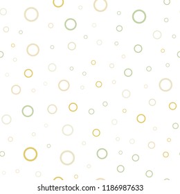 Light Green, Yellow vector seamless texture with disks. Modern abstract illustration with colorful water drops. Beautiful design for your business advert.