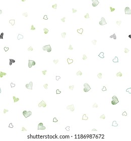 Light Green, Yellow vector seamless pattern with colorful hearts. Illustration with hearts in love concept for valentine's day. Beautiful design for your business advert of anniversary.