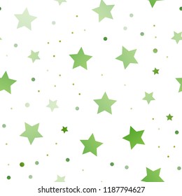 Light Green, Yellow vector seamless background with colored stars. Stars on blurred abstract background with gradient. Best design for your ad, poster, banner.
