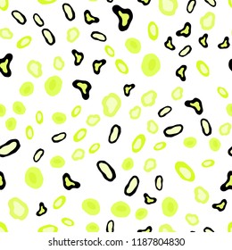Light Green, Yellow vector seamless template with circles. Glitter abstract illustration with blurred drops of rain. Trendy design for wallpaper, fabric makers.