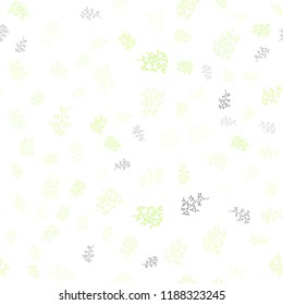 Light Green, Yellow vector seamless elegant wallpaper with leaves, branches. Doodle illustration of leaves and branches in Origami style. Trendy design for wallpaper, fabric makers.