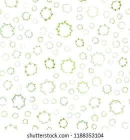 Light Green, Yellow vector seamless texture with disks. Blurred bubbles on abstract background with colorful gradient. Pattern can be used for ads, leaflets.