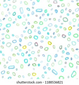Light Green, Yellow vector seamless cover with circles. Abstract illustration with colored bubbles in nature style. Pattern for trendy fabric, wallpapers.