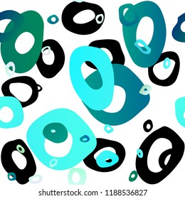 Light Green, Yellow vector seamless pattern with spheres. Blurred decorative design in abstract style with bubbles. Pattern for design of fabric, wallpapers.