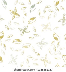 Light Green, Yellow vector seamless doodle backdrop with leaves. New colorful illustration in doodle style with leaves. Pattern for design of window blinds, curtains.