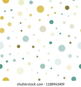 Light Green, Yellow vector seamless layout with circle shapes. Abstract illustration with colored bubbles in nature style. Template for business cards, websites.
