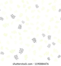Light Green, Yellow vector seamless elegant wallpaper with leaves, branches. Modern abstract illustration with leaves and branches. Design for textile, fabric, wallpapers.