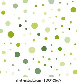 Light Green, Yellow vector seamless pattern with spheres. Blurred bubbles on abstract background with colorful gradient. Trendy design for wallpaper, fabric makers.