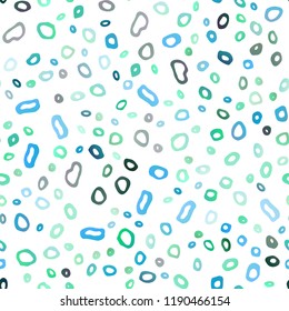 Light Green, Yellow vector seamless cover with circles. Blurred decorative design in abstract style with bubbles. Pattern for trendy fabric, wallpapers.