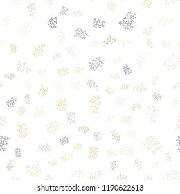 Light Green, Yellow vector seamless natural backdrop with leaves, branches. Glitter abstract illustration with leaves and branches. Pattern for trendy fabric, wallpapers.