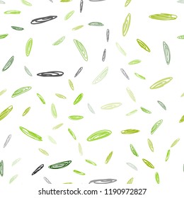 Light Green, Yellow vector seamless texture with disks. Glitter abstract illustration with blurred drops of rain. Pattern can be used for futuristic ad, booklets.