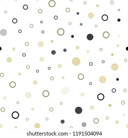 Light Green, Yellow vector seamless template with circles. Blurred decorative design in abstract style with bubbles. Template for business cards, websites.